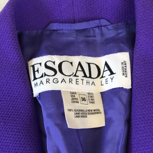 Vintage Escada purple wool blazer size 36 - Picture 2 of 8